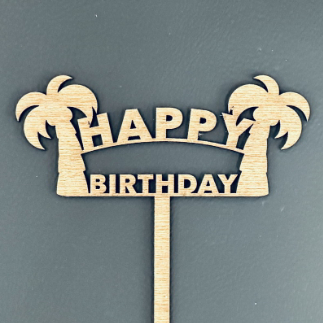 Laser Cut Palm Tree Cake Topper Free Vector
