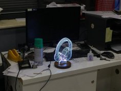 Laser Cut Headphone 3D Acrylic Lamp Free Vector