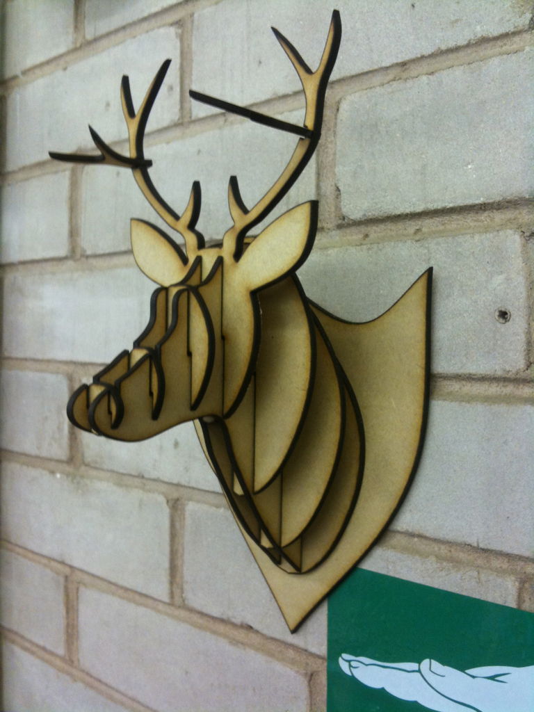 Laser Cut Deer Head Wall Mount Decor Free Vector