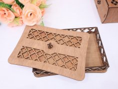 Laser Cut Wooden Storage Box With Lid Tray Candy Box 4mm Free Vector