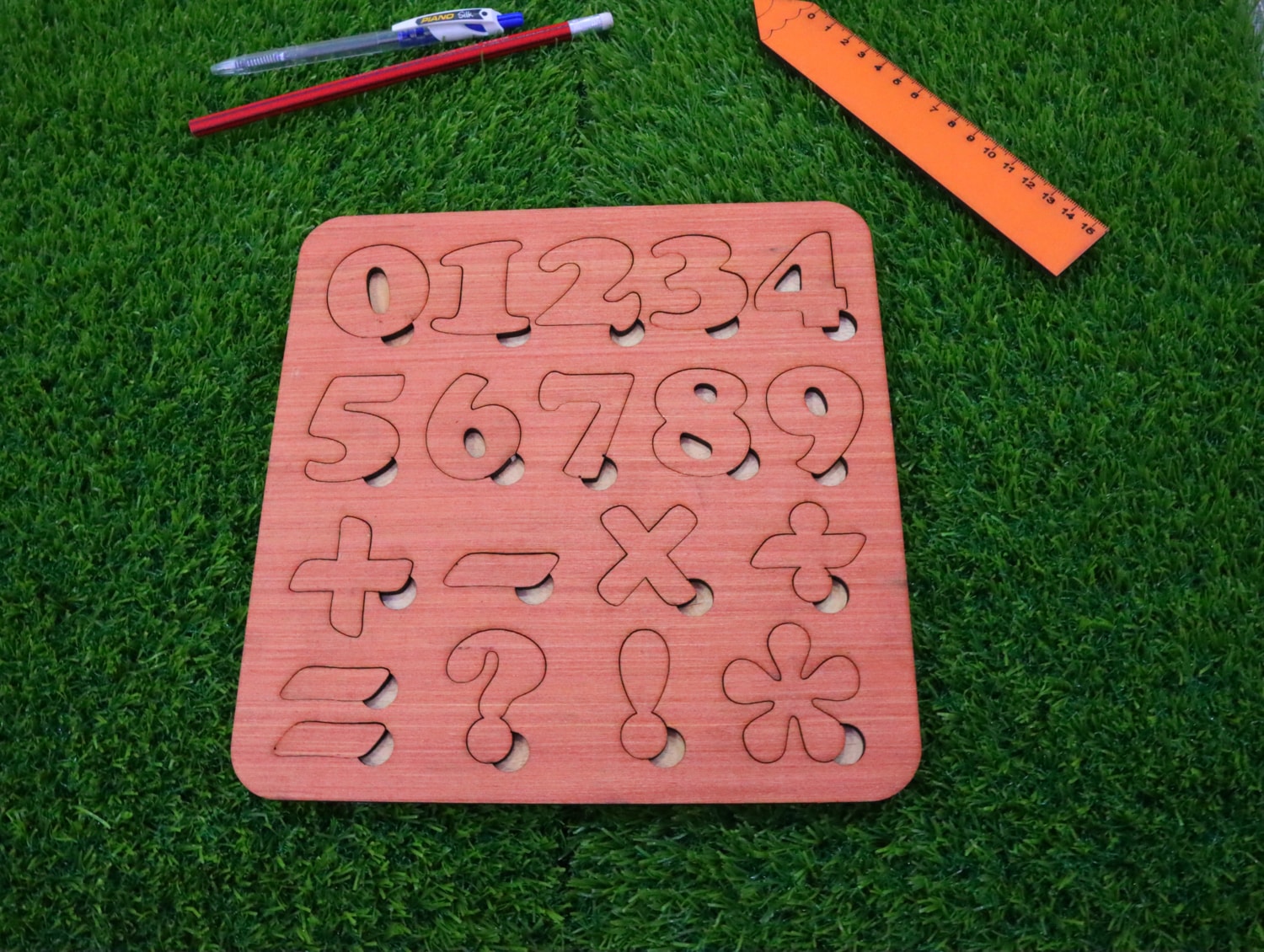 Laser Cut Kids Wooden Number Math Puzzle 4mm Free Vector