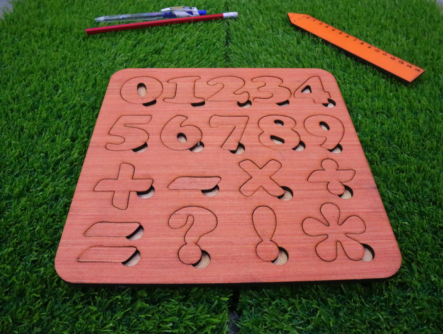 Laser Cut Kids Wooden Number Math Puzzle 4mm Free Vector