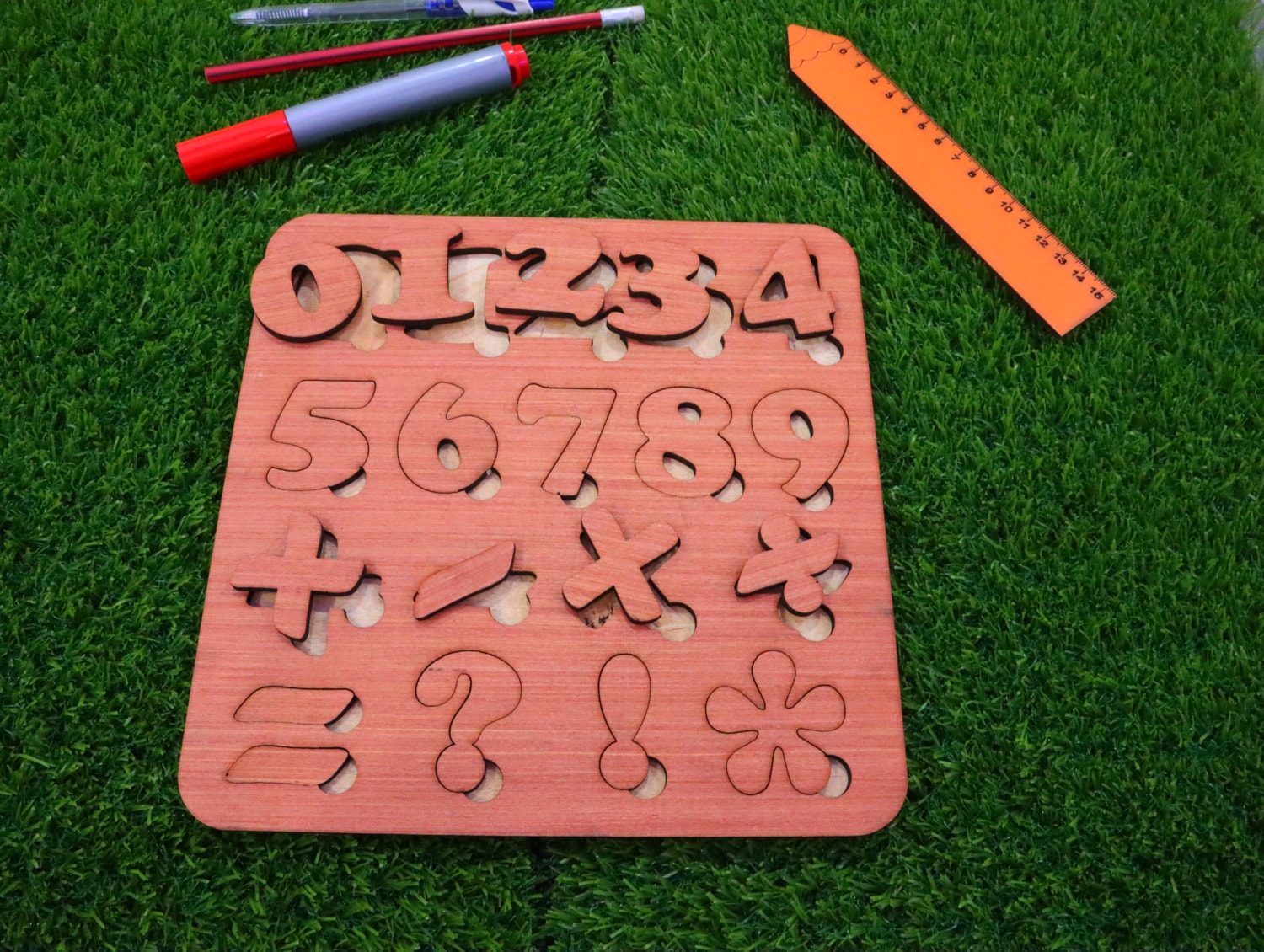 Laser Cut Kids Wooden Number Math Puzzle 4mm Free Vector