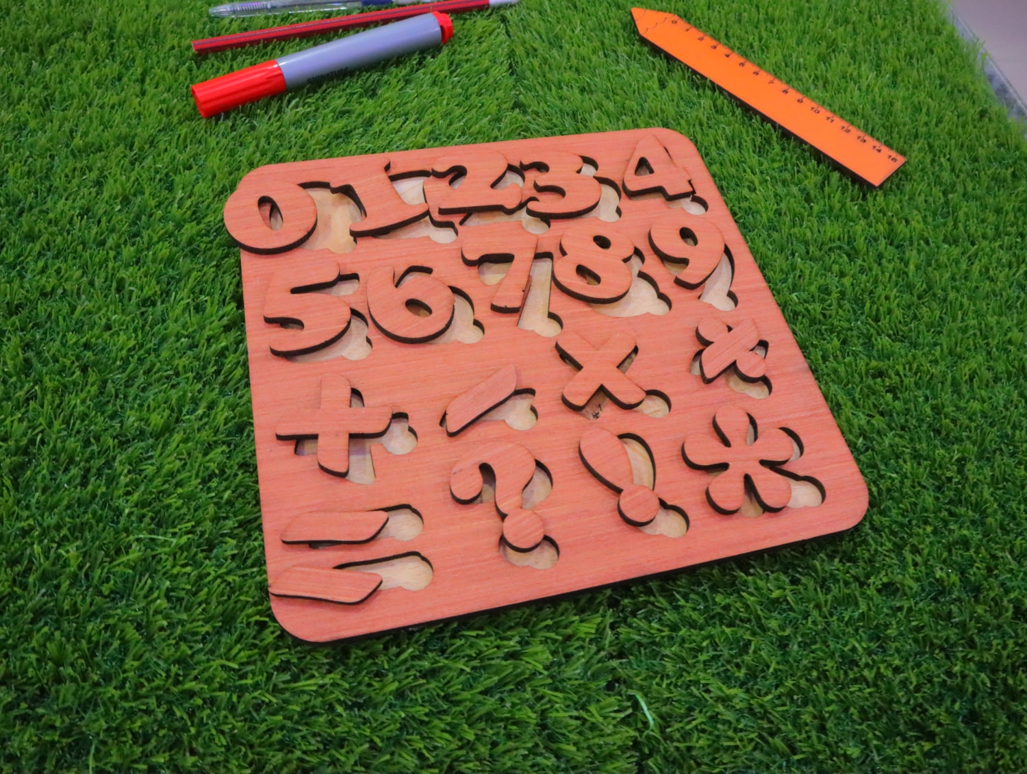 Laser Cut Kids Wooden Number Math Puzzle 4mm Free Vector