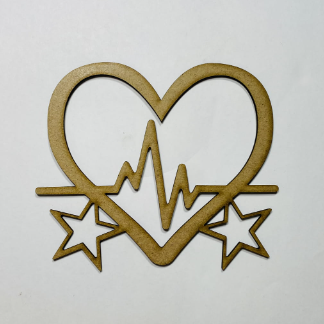 Laser Cut Wood Heartbeat Unfinished Cutout Shape Free Vector