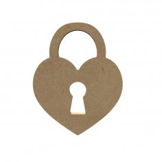 Laser Cut Wooden Heart Shaped Padlock Valentine’s Day Decor DXF File