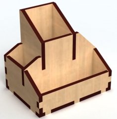 Caja de almacenamiento con portalápices simple de madera cortada con láser de 6 mm