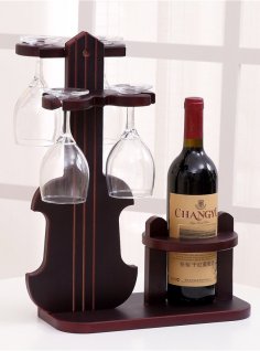 Lasergeschnittener Weinflaschen-Glashalter für Violine