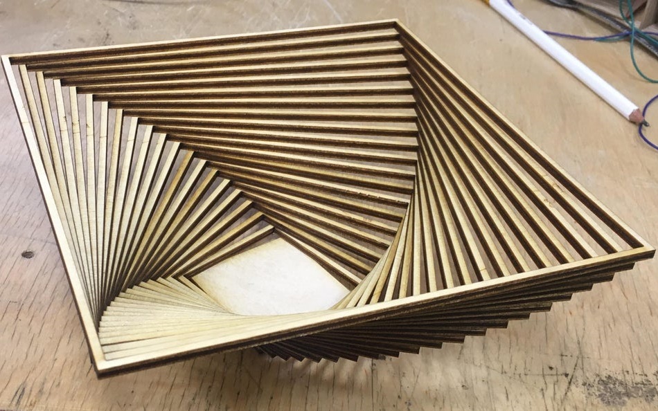 Laser Cut Decor Wooden Basket DXF File