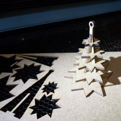 Laser Cut Christmas Tree Ornament Free Vector
