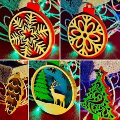 Ornamenti natalizi a strati 3D tagliati al laser
