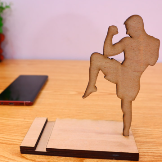 Laser Cut Karate Cell Phone Stand Plywood 6mm DXF File
