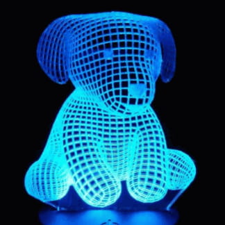 Laser Cut Puppy Dog 3D Illusion Lamp Free Vector