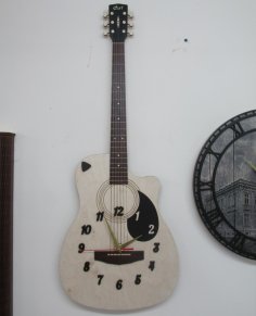 Reloj de pared de guitarra cortado con láser