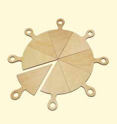 Laser Cut Wooden Pizza Serving Plate Free Vector