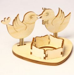 Laser Cut Love Birds Candle Holder Free Vector