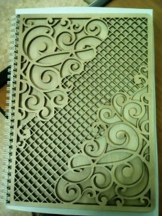 Laser Cut Decorative Notebook Cover Design Free Vector