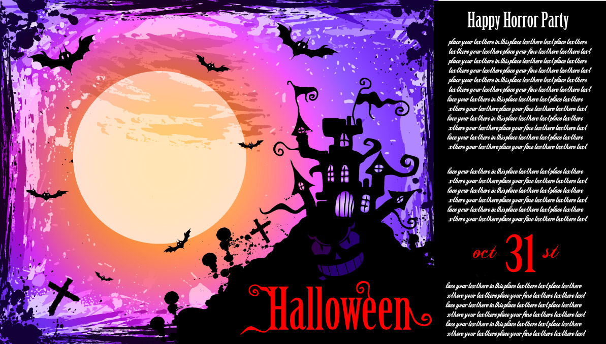 Folheto de festa de Halloween de tipografia
