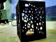 Plywood Lamp Candle Lantern Laser Cut Template DXF File