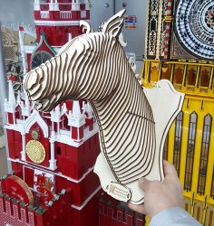 Horse Head 3D Puzzle for Laser Cutting Free Vector
