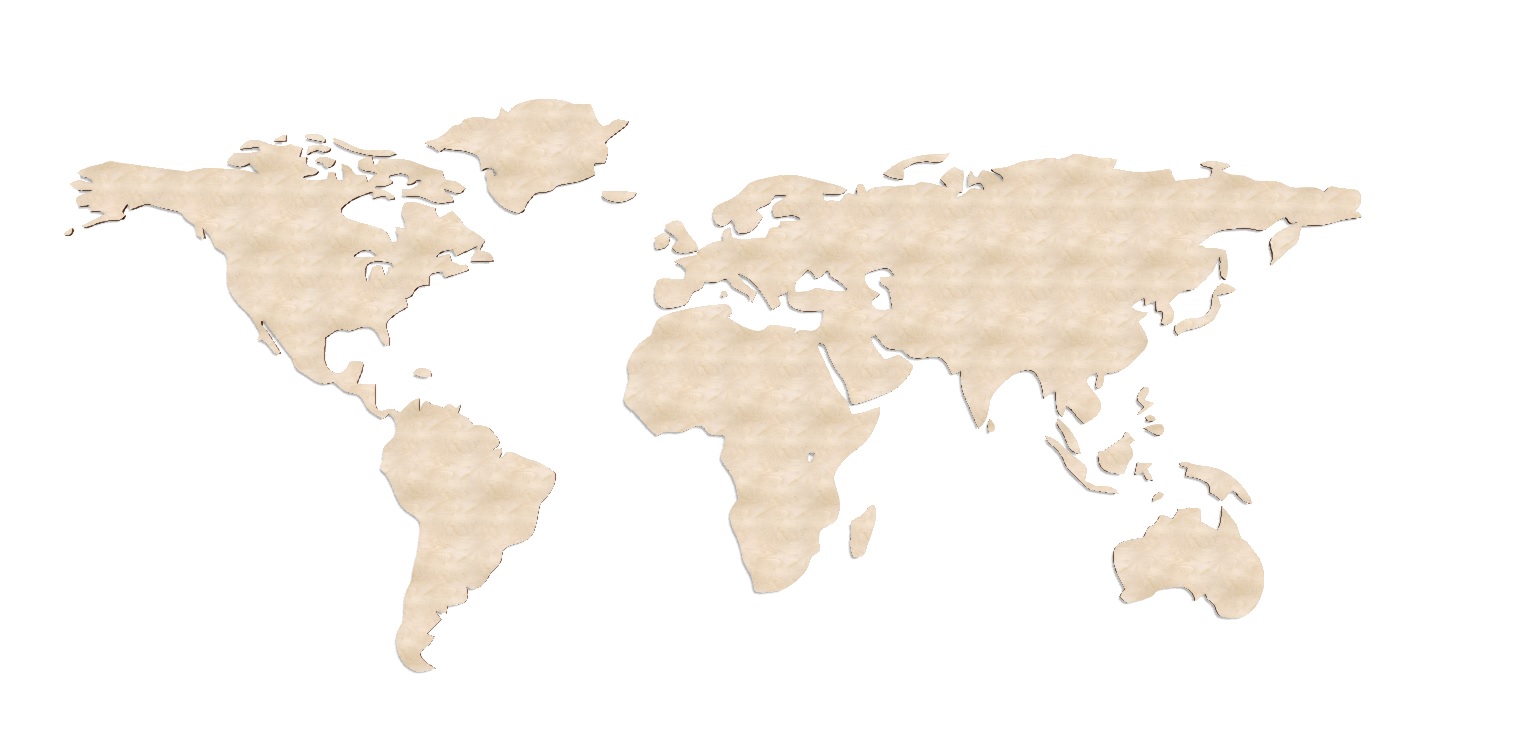 Laserowo wycinana mapa świata