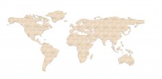 Carte du monde découpée au laser