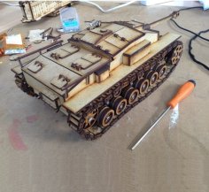 Laser Cut StuG III Tank DXF File