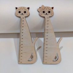 Laser Cut Cute Cat Shape Ruler Free Vector