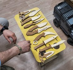Laser Cut Wooden Knives Free Vector
