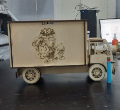 Лазерная резка в форме фургона для рождественской подарочной коробки