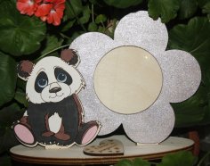 Lasergeschnittener Panda-Fotorahmen