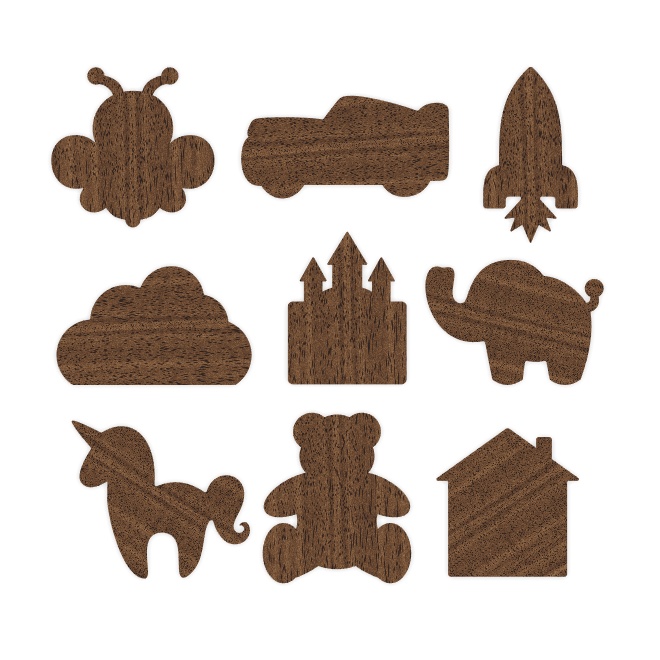 Laser Cut Wooden Magnets For Kids Free Vector