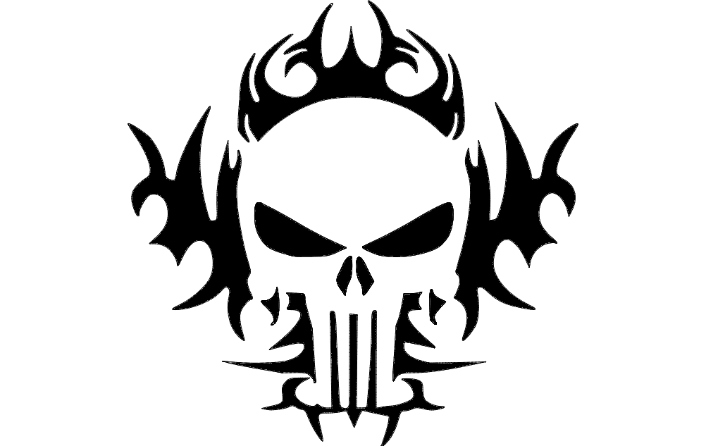 The Punisher Tribal 24×24 dxf File
