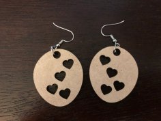 Laser Cut Heart Oval Earrings