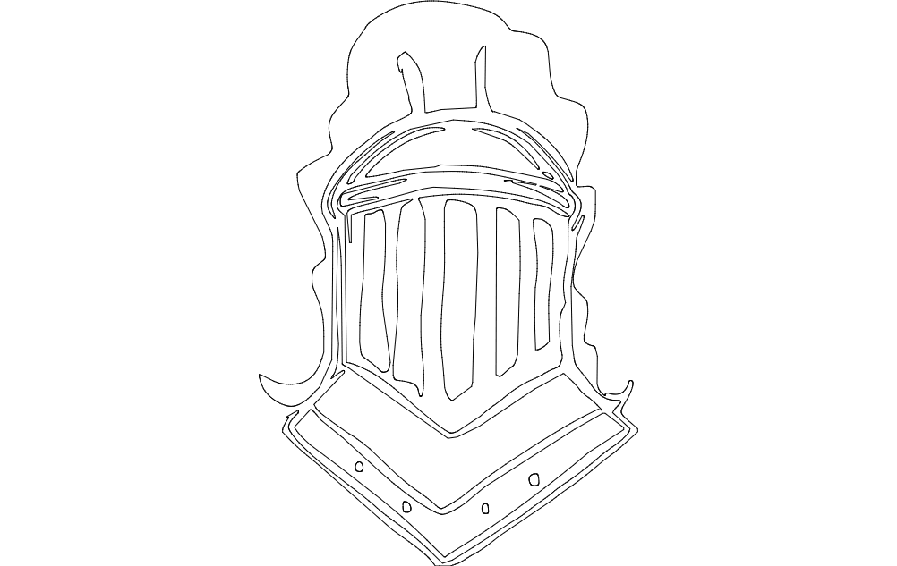 Arquivo dxf de capacete de cavaleiro