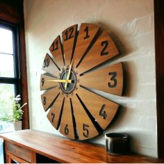 Laser Cut 3D Wooden Wall Clock