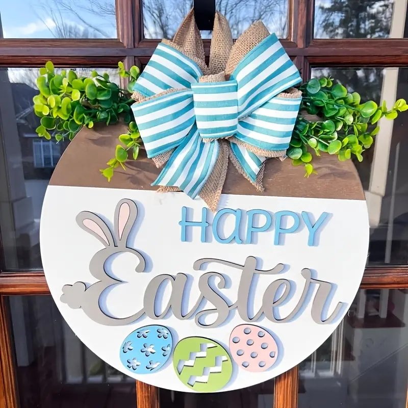 Laser Cut Easter Front Door Wreath Spring Door Hanging