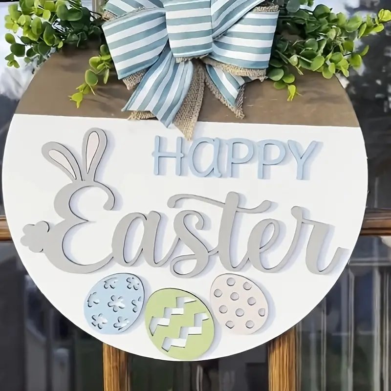 Laser Cut Easter Front Door Wreath Spring Door Hanging