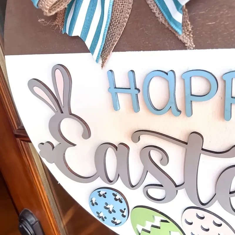 Laser Cut Easter Front Door Wreath Spring Door Hanging