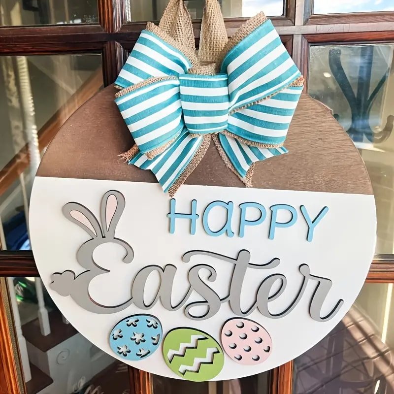 Laser Cut Easter Front Door Wreath Spring Door Hanging