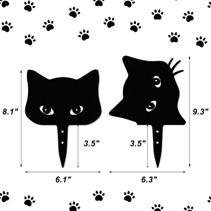 Laser Cut Fence Peekers Cat Decorations Garden Yard Art Decor