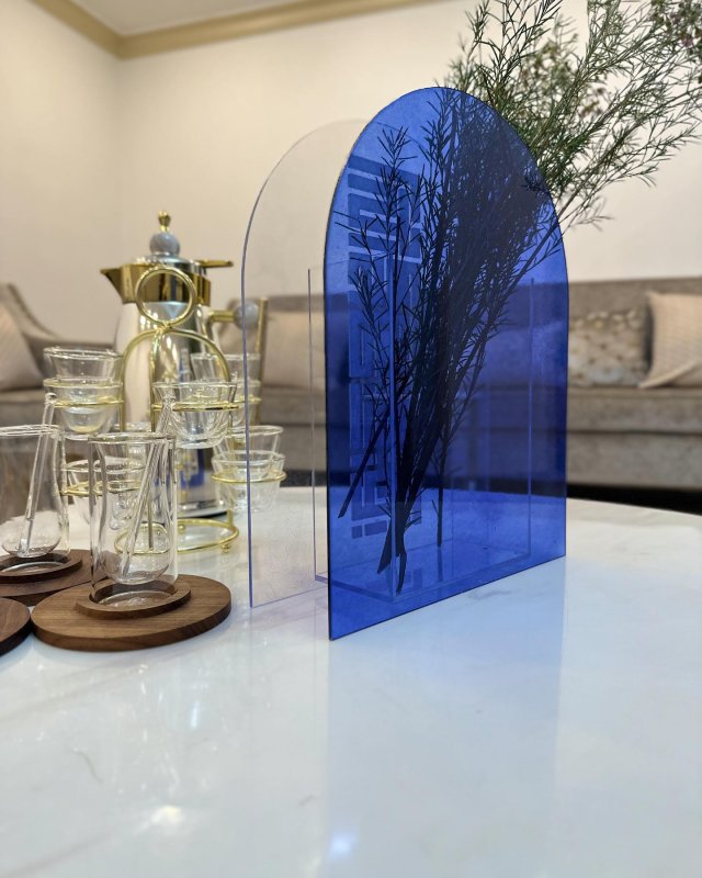 Laser Cut Clear Acrylic Flower Vase Modern Decor