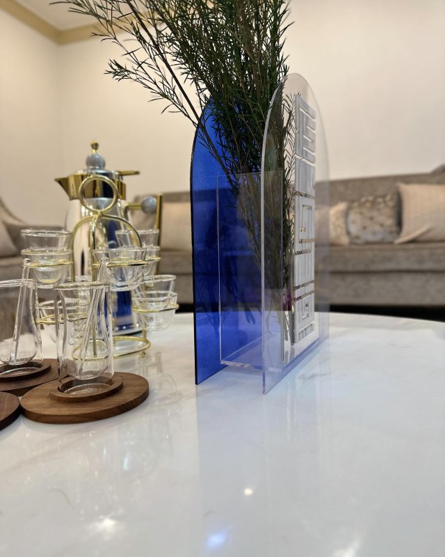 Laser Cut Clear Acrylic Flower Vase Modern Decor