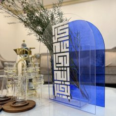Laser Cut Clear Acrylic Flower Vase Modern Decor