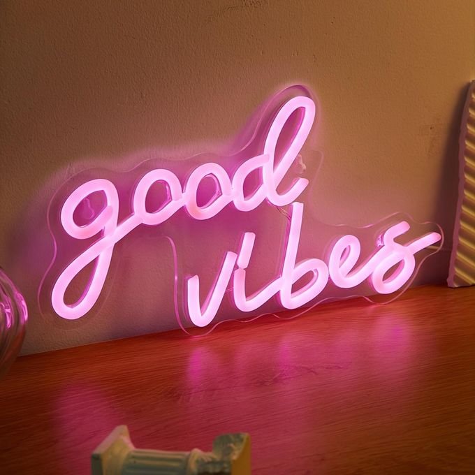 Laser Cut Good Vibes Neon Sign