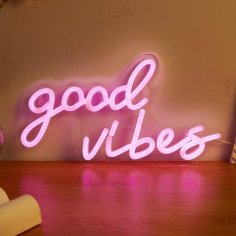 Laser Cut Good Vibes Neon Sign