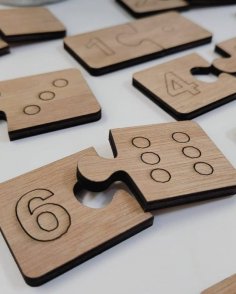 Laser Cut Montessori Number Puzzle