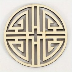 Laser Cut Chinese Style Round Wooden Coasters