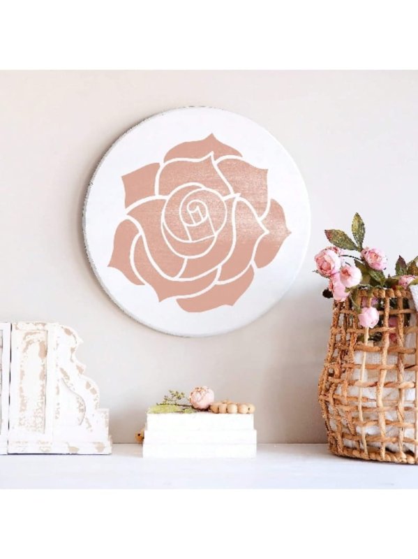 Laser Cut Large Rose Flower Stencil For Painting