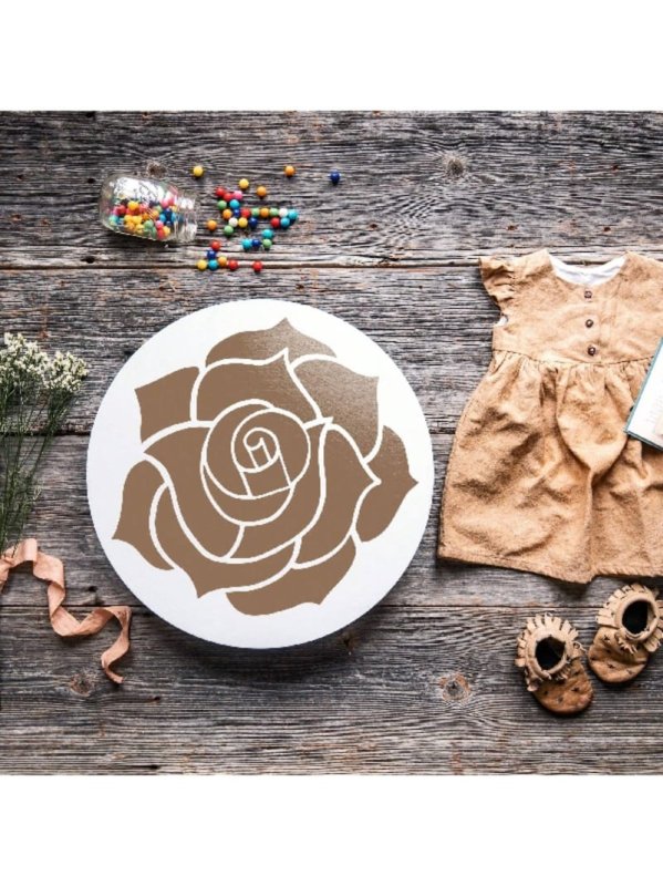 Laser Cut Large Rose Flower Stencil For Painting